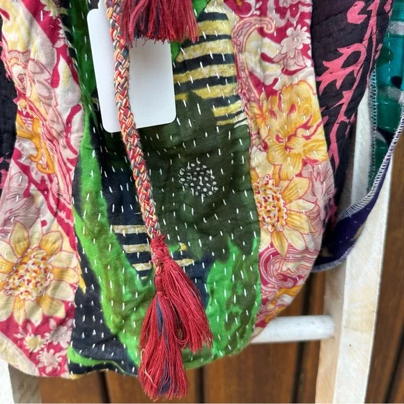 ✨VINTAGE KANTHA SARI BOHO BACKPACK - Picture 11 of 11